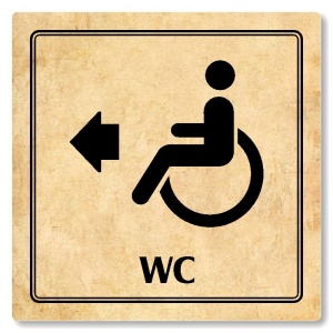 WC invalidé vlevo, 118x118mm, pergamen, Utah
